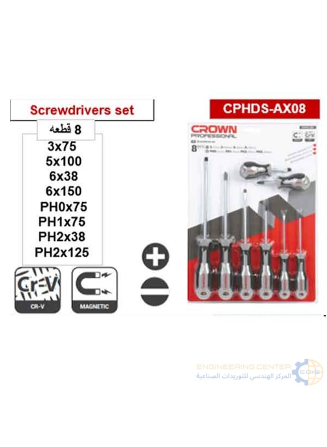 Crown 8-piece screwdriver set