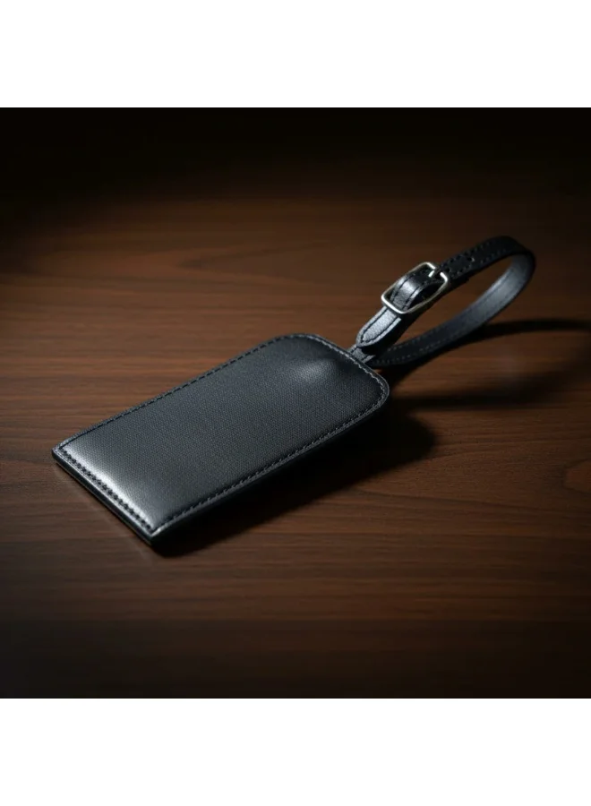 تحفة لوكس بطاقة أمتعة جلدية رحلة سوداء