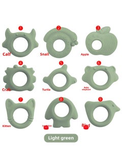 Baby Gum Animal Bracelet Food Grade Bite Boiled Baby Grinding Stick Teething Toy In Stock-Color:Light Green-Specifications:⑥ Baby Elephant Tooth Gum