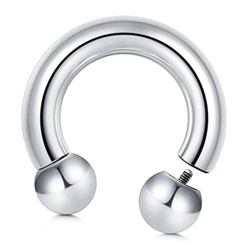 VCMART Internally Threaded Circular Barbells Horseshoe 10G 16mm 316L Surgical Steel Pierced Body Jewelry Sold Individually - Image 1