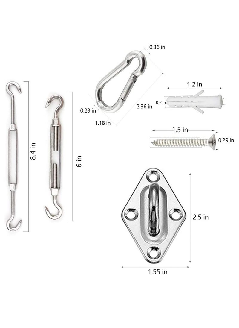 KASTWAVE Shade Sail Hardware Kit 6 inch for Triangle Rectangle Sun Shade Sail Installation, 304 Grade Stainless for Garden Outdoors, 80 Pcs  - Image 2