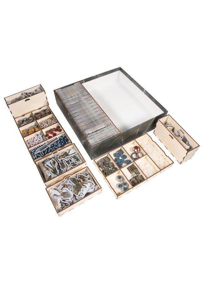 The Broken Token Board Game Organizer - Dead of Winter: The Long Night Compatible Wood Storage Box with Multiple Trays and Dividers - Image 2