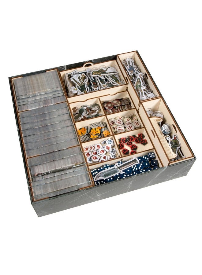The Broken Token Board Game Organizer - Dead of Winter: The Long Night Compatible Wood Storage Box with Multiple Trays and Dividers - Image 3