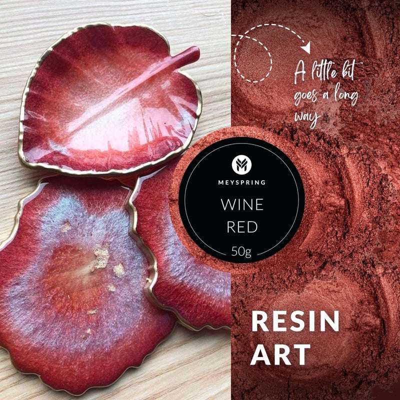 MEYSPRING Red Mica Powder - Resin Color Pigment for Resin Art - 50 Grams - Cosmetic Grade Mica - Lip Gloss Pigment Powder - Image 3