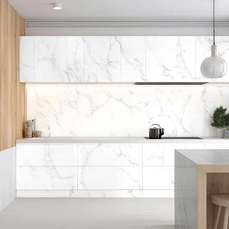 Vinjiasin Glossy Marble Contact Paper Peel and Stick Wallpaper Granite Self Adhesive Waterproof Countertop Vinyl Wrap Removable Decorative Film for Kitchen Cabinets Bathroom (15.7" x 78.7") - Image 3