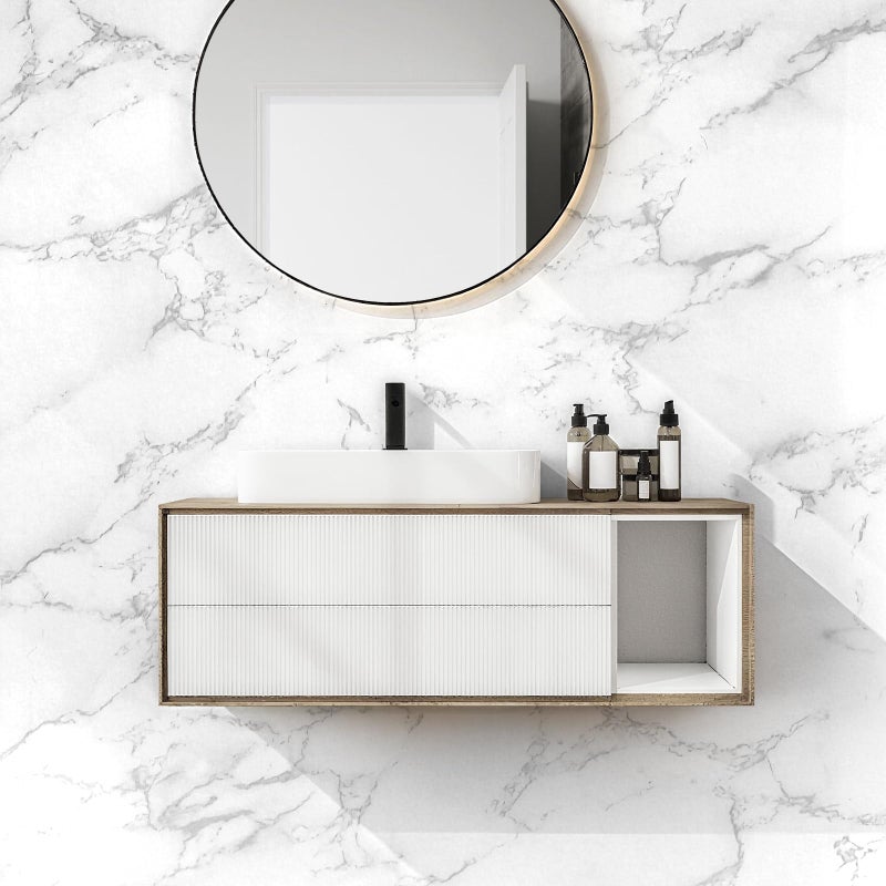 Vinjiasin Glossy Marble Contact Paper Peel and Stick Wallpaper Granite Self Adhesive Waterproof Countertop Vinyl Wrap Removable Decorative Film for Kitchen Cabinets Bathroom (15.7" x 78.7") - Image 4