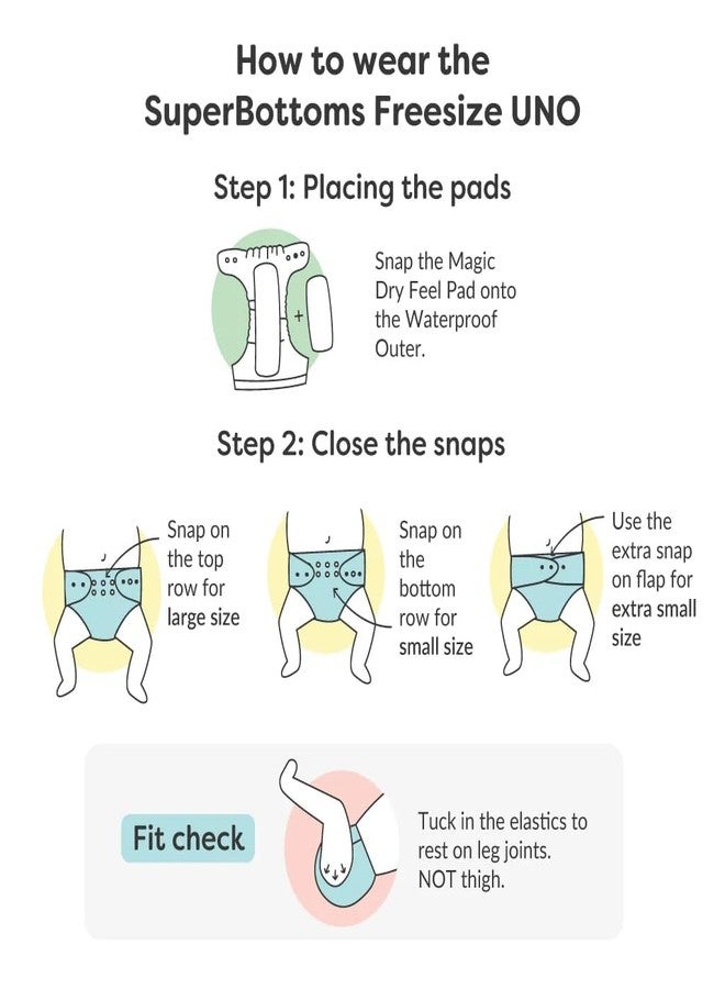 SuperBottoms Freesize UNO - Christmas Print Cover + DryFeel Magic Pad | Waterproof Cloth Diaper | Reusable, Stay-Dry & Eco-Friendly | Rash Free Diaper - Image 5