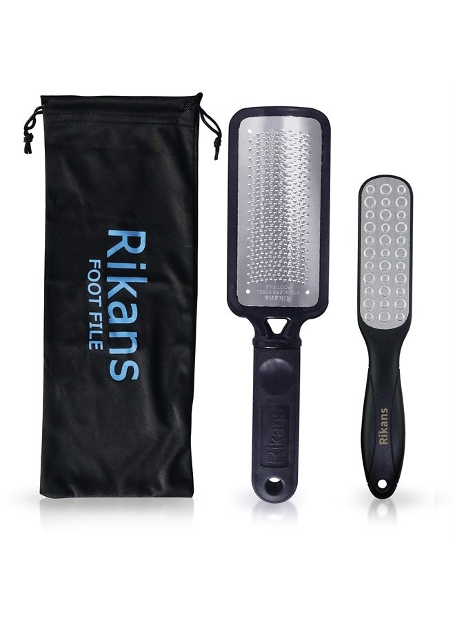 Rikans Colossal Foot File, Professional Foot Rasp Callus Remover, Foot Care Pedicure Tool to Remove Hard Skin,Can Be Used on Wet or Dry Skin, Surgical Grade Stainless Steel File (Foot File Set) - Image 1