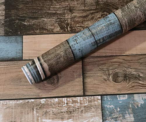 EeeComing 393"X17.7" Wood Wallpaper Peel and Stick Wood Look Grain Plank Contact Paper Vintage Wall Paper Stick and Peel Self Adhesive Removable Wallpaper Rustic Distressed Faux Vinyl Roll - Image 3