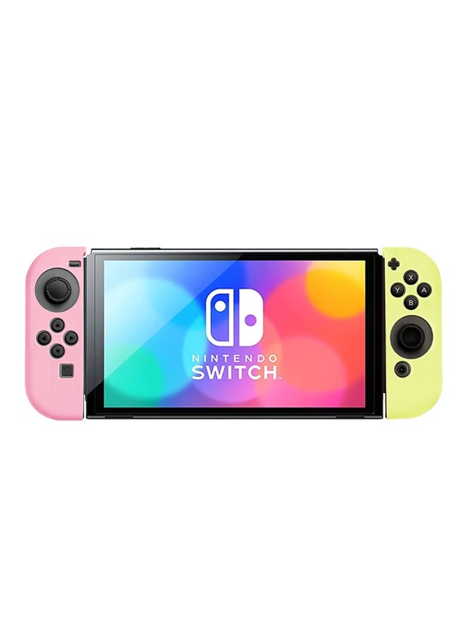 XForm Nintendo Switch/OLED Joy-Con Shell Case Colorful Left & Right Handle Protective Cover (Pink & Yellow) – Soft TPU Replacement Housing for Joy-Con Controllers - Image 3