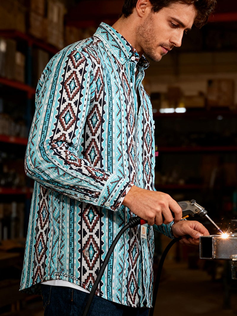 BOCOMAL FR Shirts Printed Bohemia Button Down Flame Resistant NFPA2112 CAT2 Work Shirt - Image 3