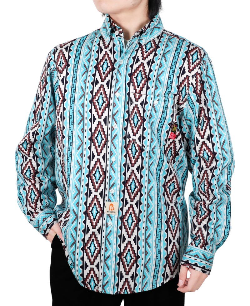 BOCOMAL FR Shirts Printed Bohemia Button Down Flame Resistant NFPA2112 CAT2 Work Shirt - Image 2