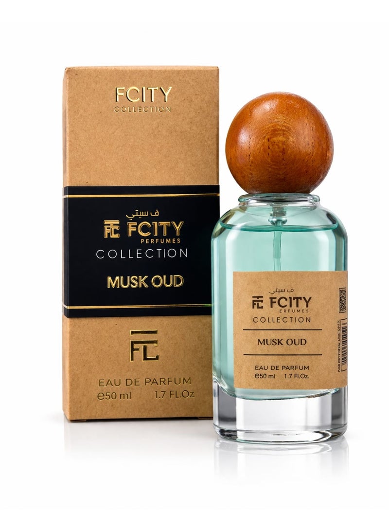 FCITY Musk Oud Eau De Parfum 50ml – Long Lasting Warm Oriental Oud Fragrance for Men & Women – Musky, Sweet & Elegant Unisex Perfume