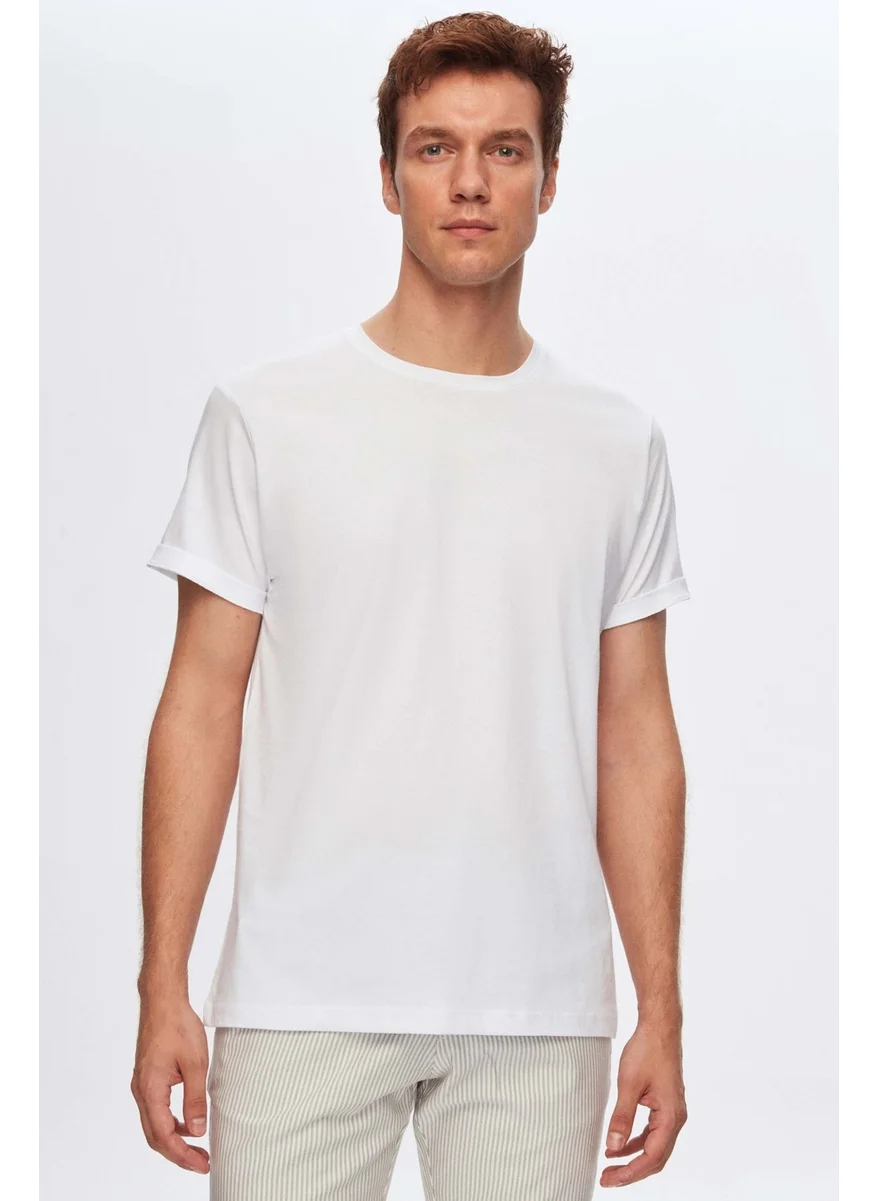 D'S DAMAT D'S Groom Slim Fit White 3-Piece T-Shirt 4HC14ORTBN533