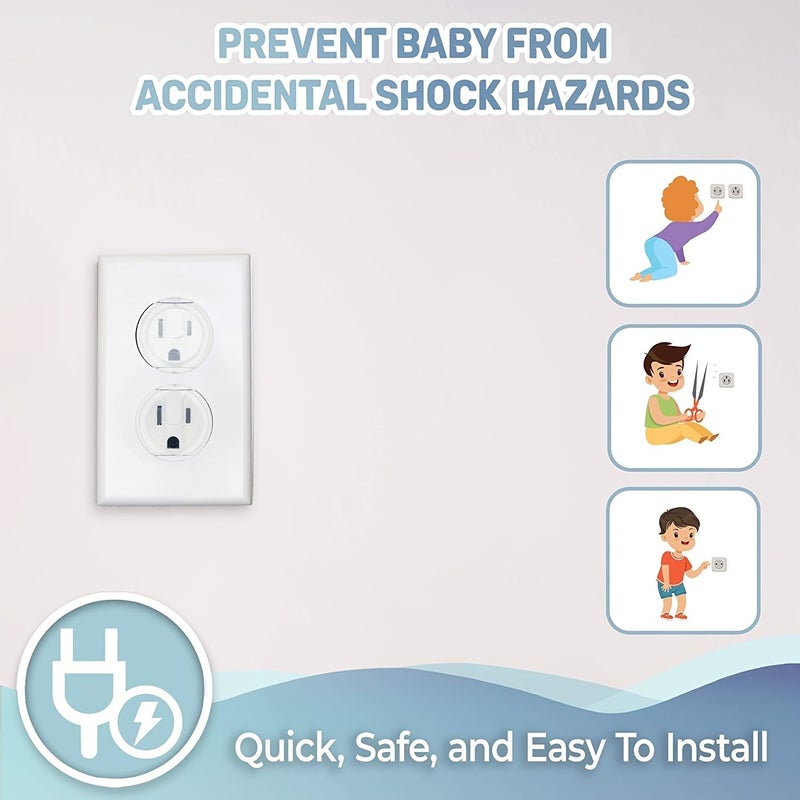 Quantity 50 Pcs Outlet Covers Baby Proofing Safety Child Secure Electric Plug Protectors With Hidden Handle Square Socket Covers For Electrical Outlets Baby Safety Plug Covers Kids Toddler Protection - Image 4
