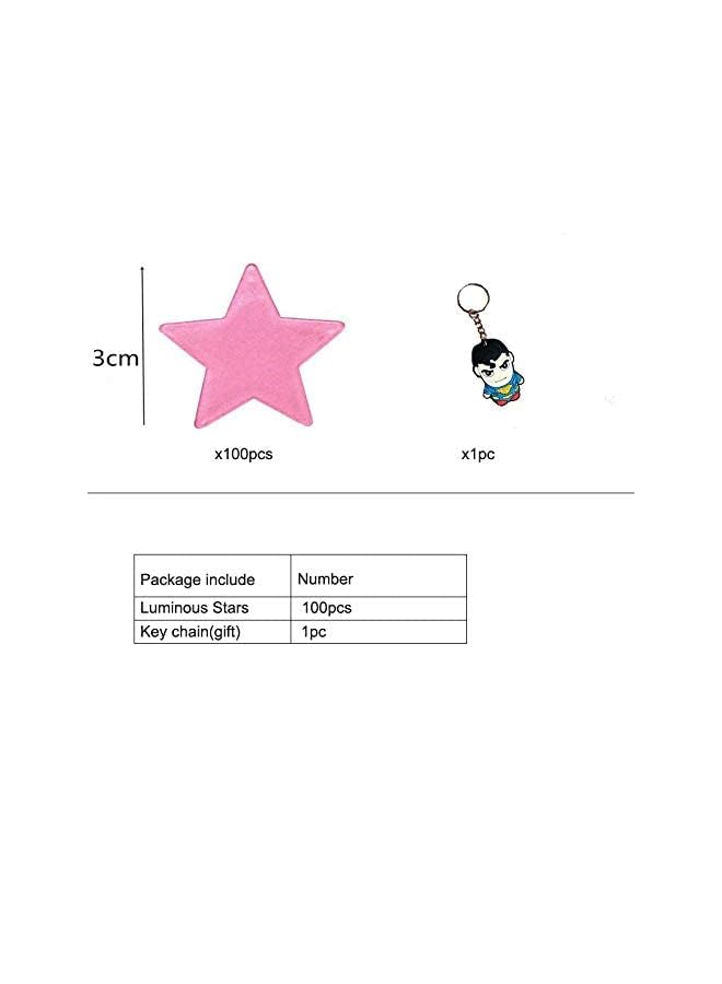 Zaboon 3D Stars Glow In The Dark Stickers -Pink - 100 Pieces - Image 2