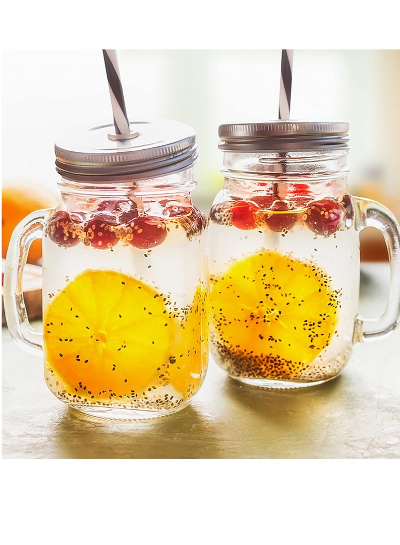 SYOSI 6 عبوات أغطية تعليب من الفولاذ المقاوم للصدأ بأغطية زجاجات محكمة مع فتحة شفاطة معدنية فضية مقاس 70 ملم فم واسع مقاوم للتسرب ودائم يناسب جرار التخزين فضي - Image 5