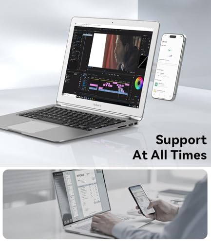 CloudValley Magnetic Phone Holder for Laptop Designed for iPhone 17/16/15/14/13/12 MagSafe, Adjustable Phone Monitor Side Mount, Slim Portable Foldable Computer Expansion Bracket, Silver - Image 2