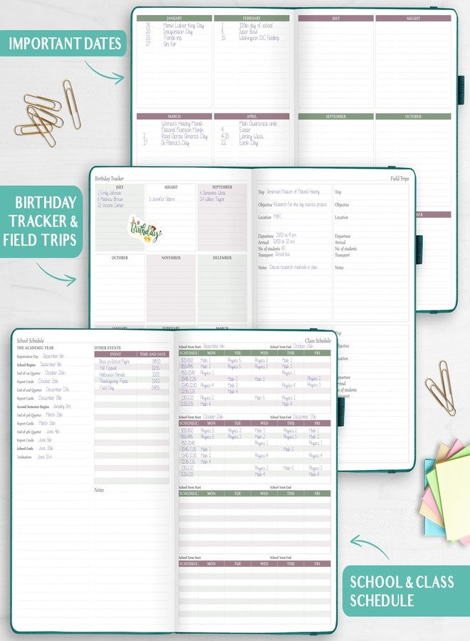 Legend Planner Legend Teacher Planner - Undated Lesson Plan Book for Teachers with Weekly & Monthly Calendars - Classroom Organization & School Year Planner - 8.5”x11.5” Hardcover (Viridian Green) - Image 5