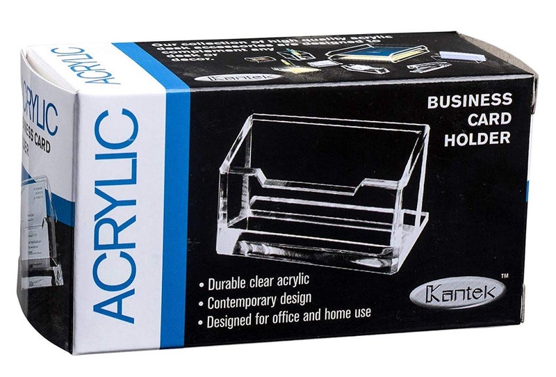 Kantek حامل بطاقات الأعمال الشفاف من كانتيك، يتسع لـ 80 بطاقة عمل، 4.1" × 1.9" × 2.1"، أقدام غير قابلة للانزلاق، ملحقات المكتب، عرض المكتب - Image 2