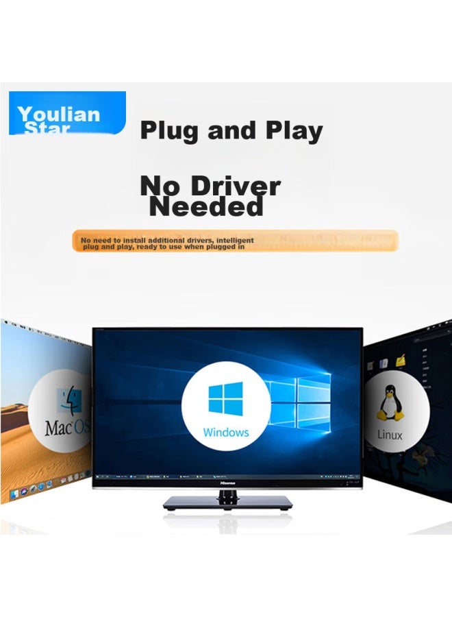 Union Star Youlianxing Full Usb 3.0 Hub Expansion Dock, 4 Ports On Left Side, Direct Plug-in Hub, One-to, Suitable For Apple, Huawei Laptops, Desktop Computers, Usb Drives, And Mice - Image 3