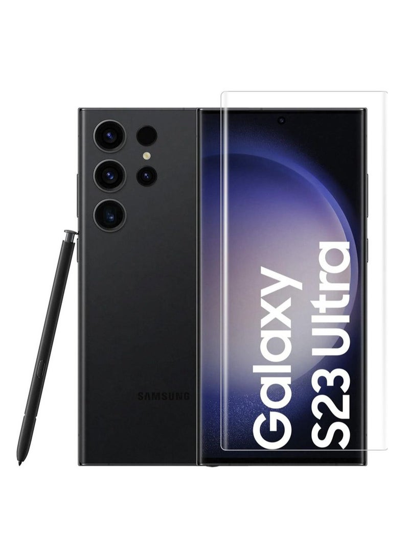 CATANES واقي شاشة Samsung Galaxy S23 Ultra، صلابة 9H، مقاوم للخدش، طبقة من الزجاج المقوى المقاوم للأشعة فوق البنفسجية، واقي شاشة منحني، غراء الأشعة فوق البنفسجية لطبقة الزجاج المقوى المقاوم للأشعة فوق البنفسجية - Image 2