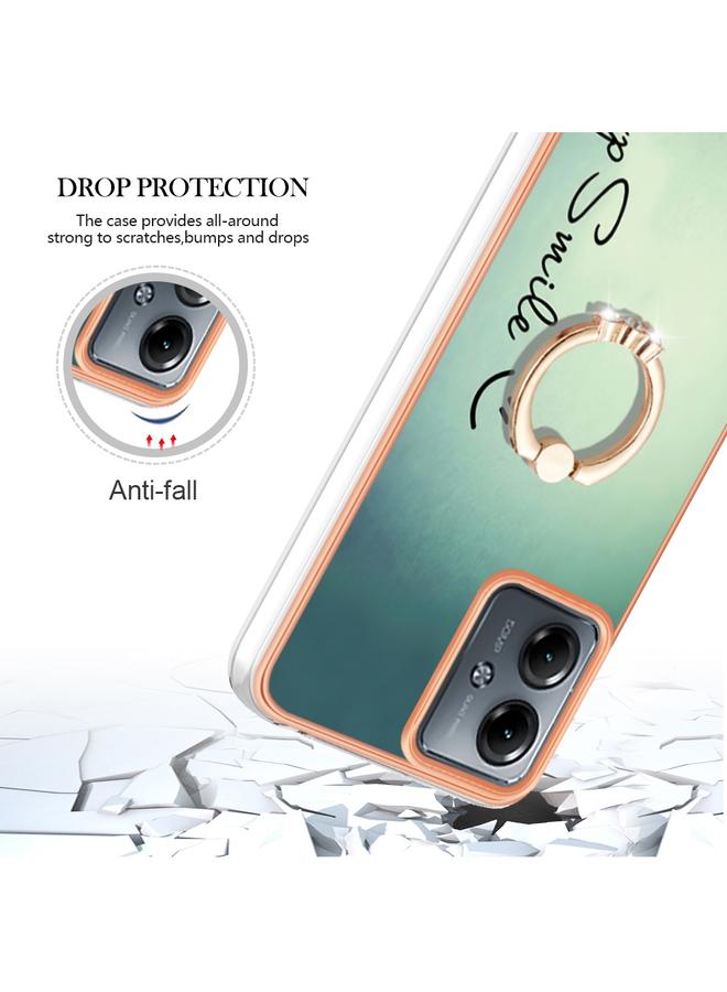 S-TOP Case For Motorola Moto G14 Electroplating Dual-side IMD Phone Case with Ring Holder - Image 4