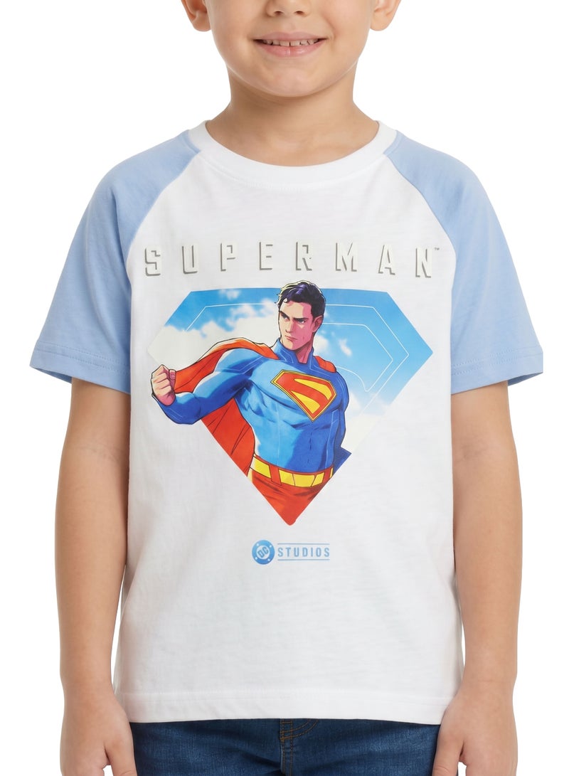 Warner Bros. Superman Toddler Boys Graphic T-Shirt – Casual Cotton Raglan Sleeve Tee - Image 3