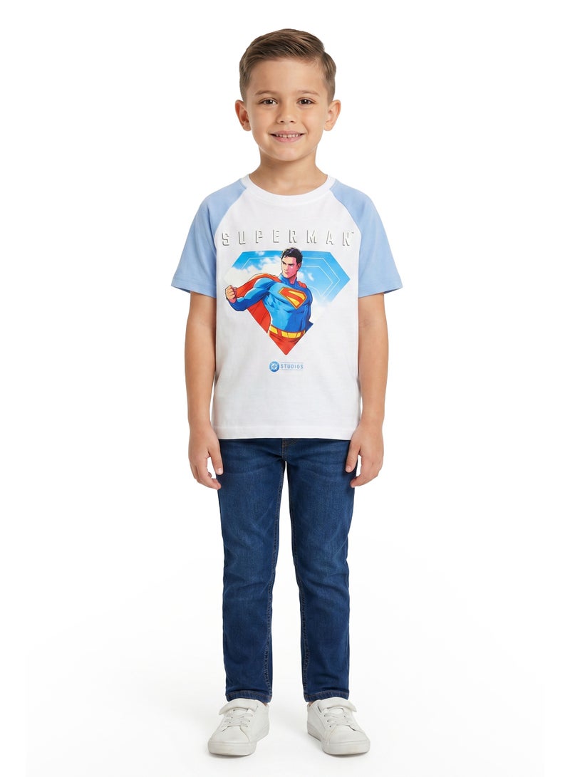 Warner Bros. Superman Toddler Boys Graphic T-Shirt – Casual Cotton Raglan Sleeve Tee - Image 4