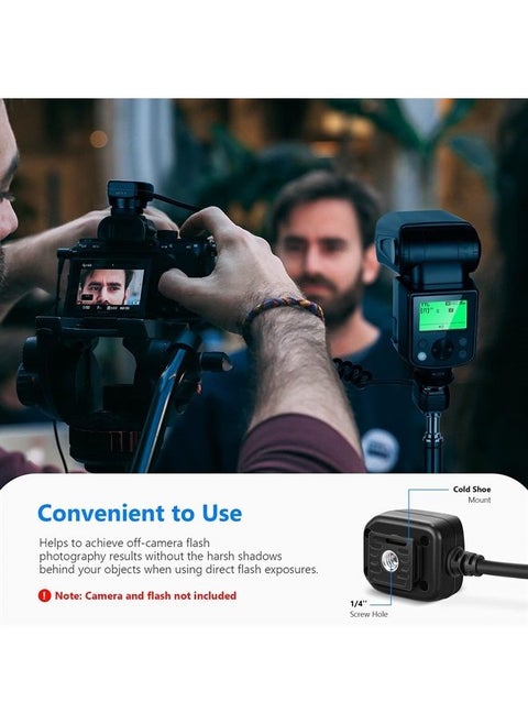 4.2'/1.3m TTL Off Camera Flash Speedlite Cord compatible with Canon DSLR 800D/750D/700D/650D/600D/7D2/7D/6D2/6D/5D4/5D3/5D2/5DS/1D4/1D3/100D/80D/70D/60D Cameras