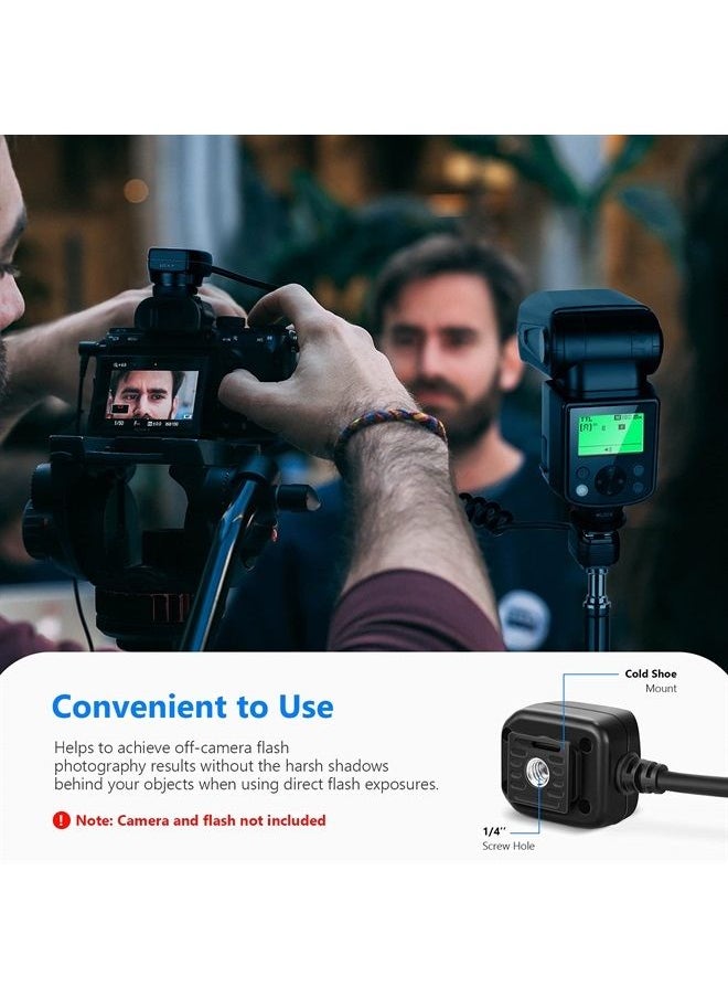 Neewer 4.2'/1.3m TTL Off Camera Flash Speedlite Cord compatible with Canon DSLR 800D/750D/700D/650D/600D/7D2/7D/6D2/6D/5D4/5D3/5D2/5DS/1D4/1D3/100D/80D/70D/60D Cameras 