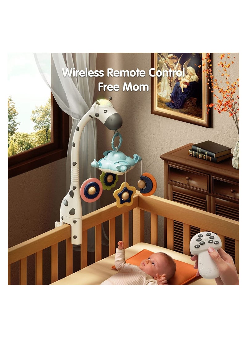 Y&D Baby Crib Mobile Toys, 3 in 1 Toys with Remote Control, Projection Night Light and Music White Noise, Mute Spin Motor Nursery Sensory for Newborn - Image 2