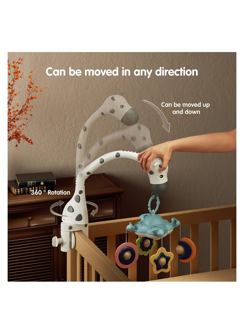 Y&D Baby Crib Mobile Toys, 3 in 1 Toys with Remote Control, Projection Night Light and Music White Noise, Mute Spin Motor Nursery Sensory for Newborn - Image 3