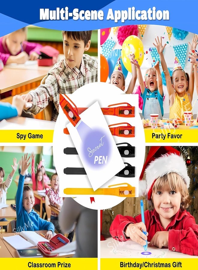 SILLYME 12 Pc Invisible Ink Magic Pen With Uv Light - Return Gifts Birthday Party For Kids - Secret Message Pen For Kids - Spy Pen Cheating Pen Gadget - Best Birthday Return Gifts For Kids, Ink Black - Image 5