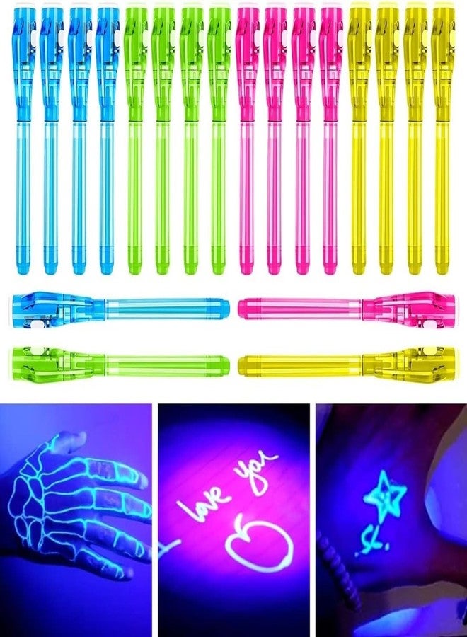 SILLYME 12 Pc Invisible Ink Magic Pen With Uv Light - Return Gifts Birthday Party For Kids - Secret Message Pen For Kids - Spy Pen Cheating Pen Gadget - Best Birthday Return Gifts For Kids, Ink Black - Image 1