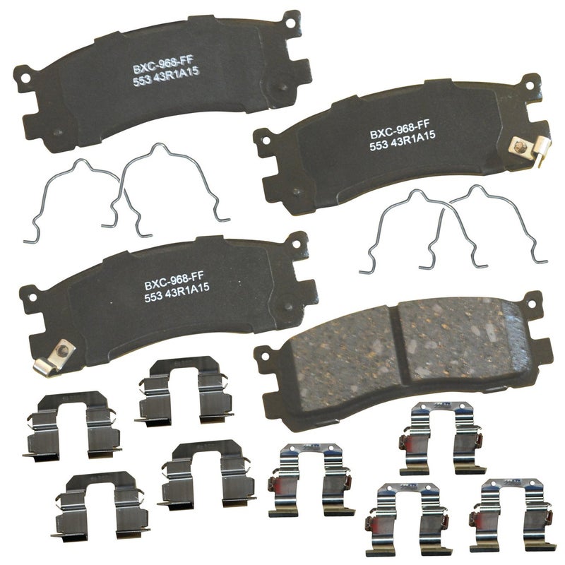 بنديكس وسادات فرامل خلفية سيراميكية Bendix Premium SBC553 لسيارات Mazda 929 (1995-1992) وMillenia (2002-1995) وMPV (1998-1993) - Image 1