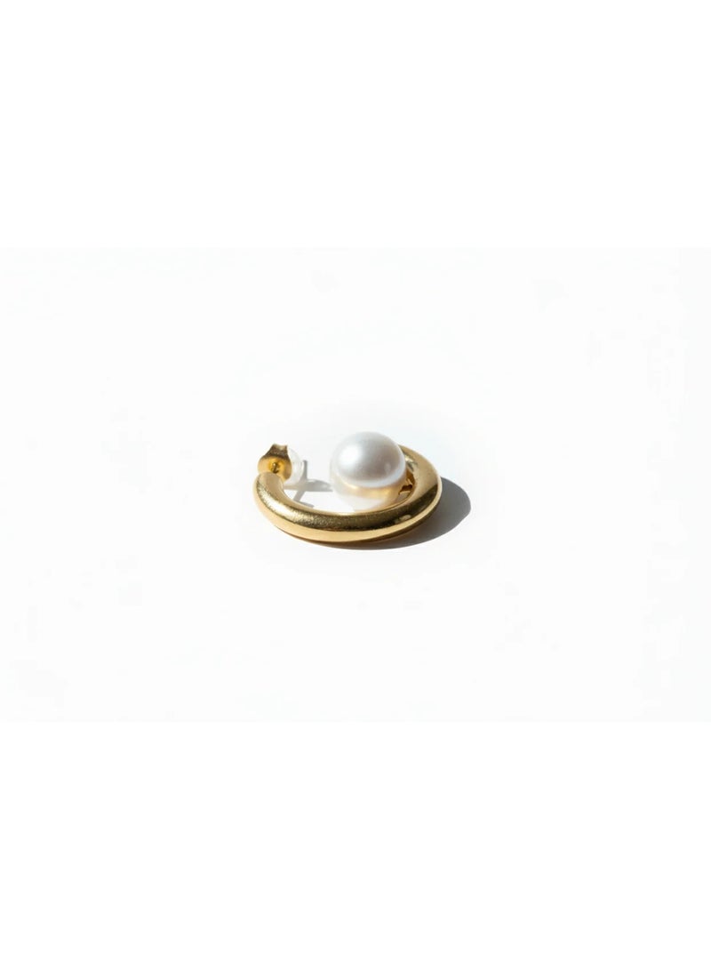 Bariq The Amara Pearl Hoops - Tarnish Free - Image 2
