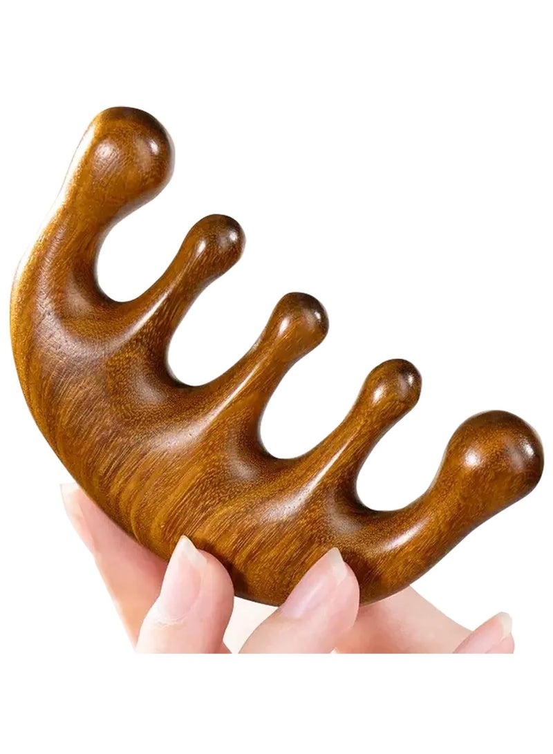 Flavoma Natural Wood Wide Tooth Hair & Scalp Massager Comb | Wooden Anti-Static Massage Comb for Hair Care | Suitable for Scalp, Head & Neck Relaxation - Image 1