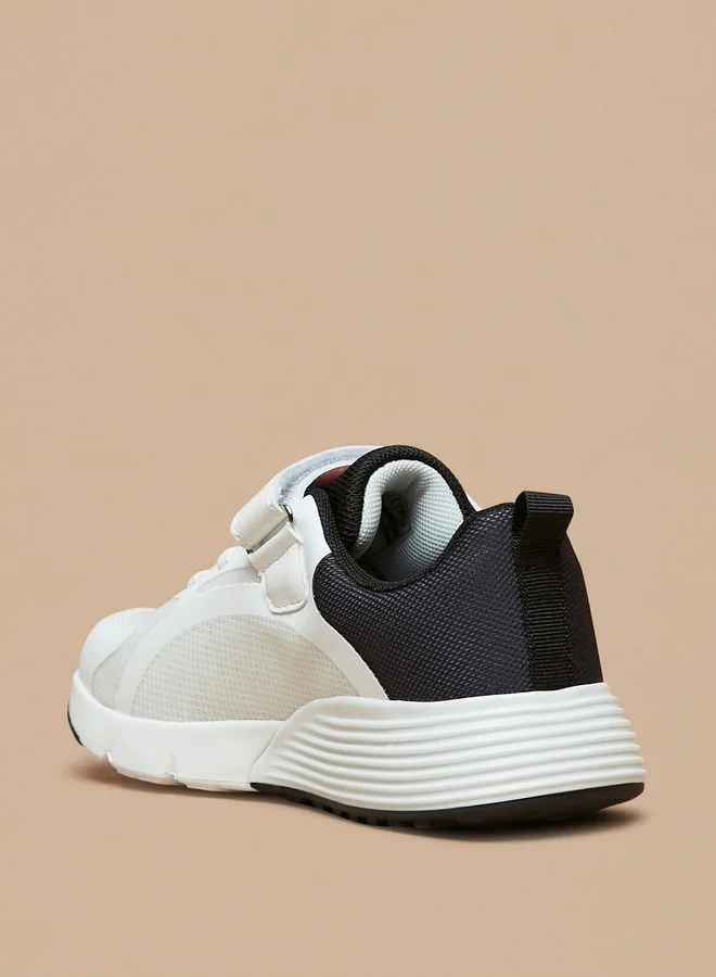 كابا Boys' Logo Print Sports Shoes with Hook and Loop Closure