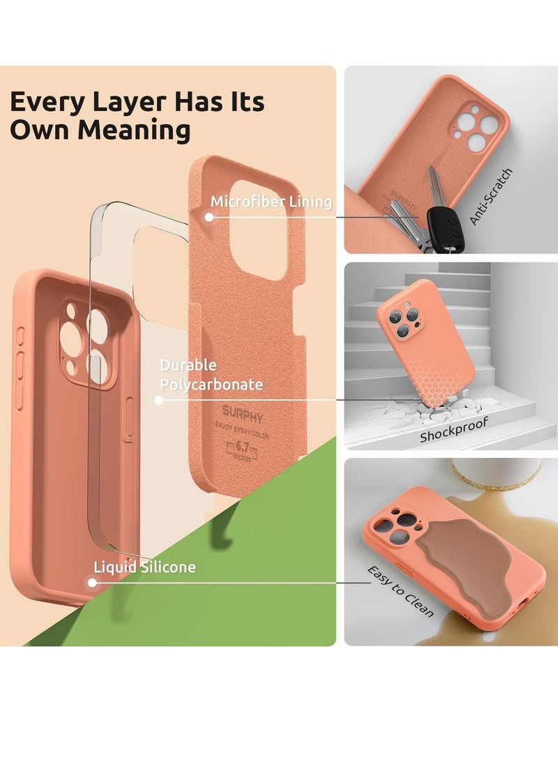 Raxoom Design for iPhone 15 Pro Max Case, Liquid Silicone [2 x Screen Protectors & 1 x Lanyard] Protection for Each Lens Shockproof Cover for iPhone 15 Pro Max 6.7 inch 2023, Orange Sorbet - Image 4