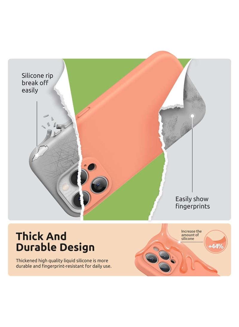 Raxoom Design for iPhone 15 Pro Max Case, Liquid Silicone [2 x Screen Protectors & 1 x Lanyard] Protection for Each Lens Shockproof Cover for iPhone 15 Pro Max 6.7 inch 2023, Orange Sorbet - Image 3