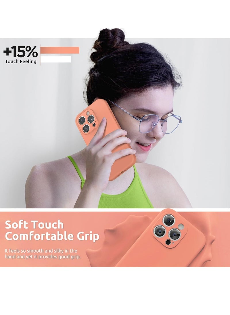 Raxoom Design for iPhone 15 Pro Max Case, Liquid Silicone [2 x Screen Protectors & 1 x Lanyard] Protection for Each Lens Shockproof Cover for iPhone 15 Pro Max 6.7 inch 2023, Orange Sorbet - Image 5