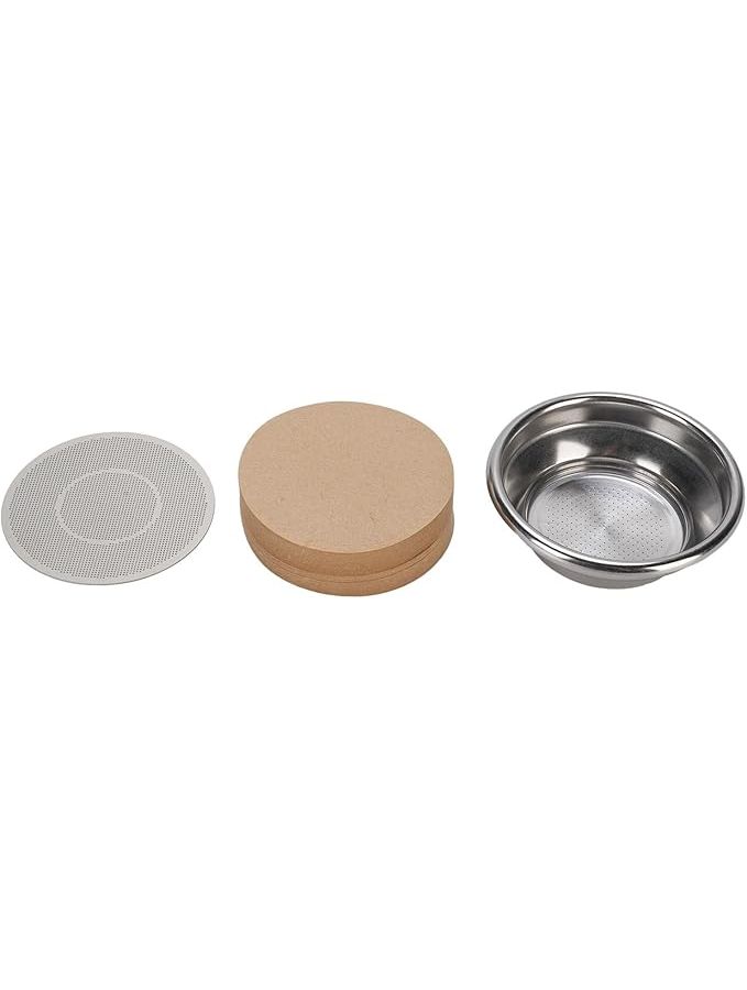 Single Cup 54mm Stainless Steel Portafilter Basket Replacement with Puck Screen and Paper Filters