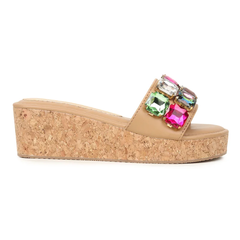 Sandal Stories Beige Wedge Sandals for Women