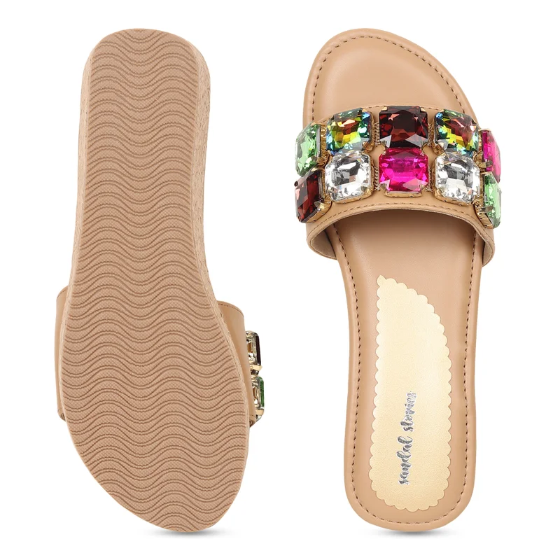 Sandal Stories Beige Wedge Sandals for Women