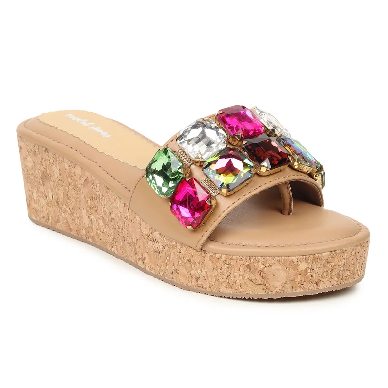 Sandal Stories Beige Wedge Sandals for Women