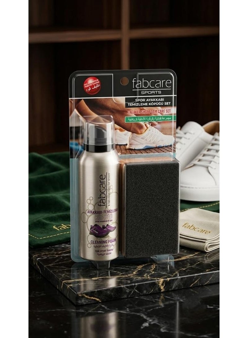 FABCARE Professional Sneaker Cleaning Kit - Powerful Foam Cleaner + sponge + Deep Clean for All Shoe Types - Image 1