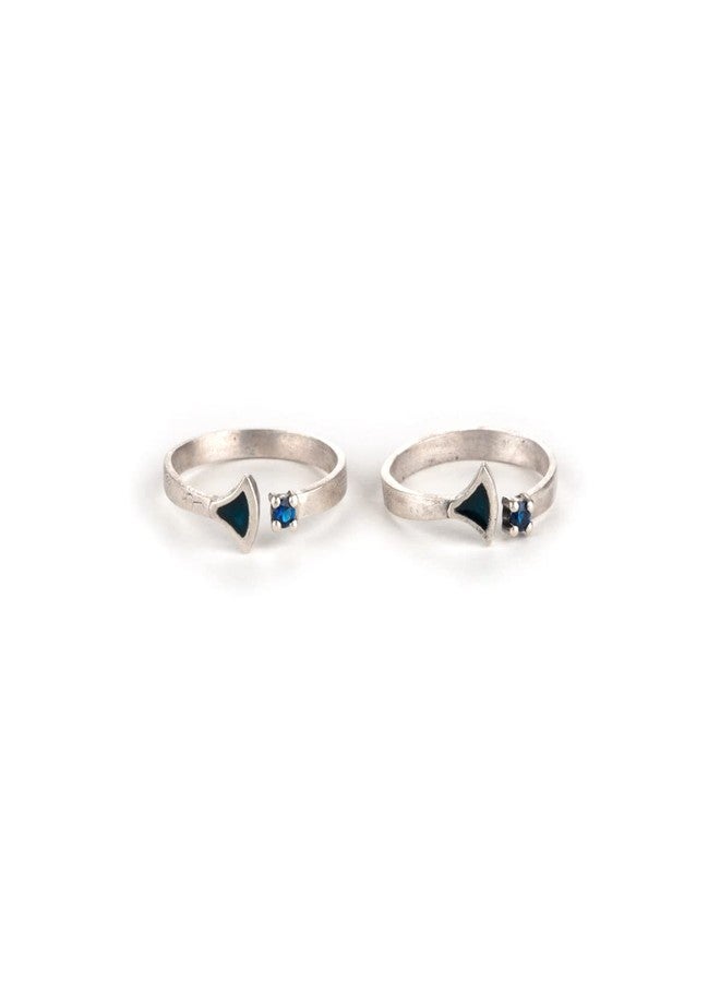 Shaya by CaratLane 925 Silver Oxidised Owning My Extreme Drama Toe Rings Gifts for Womens & Girls - Image 1