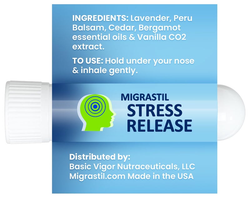 Basic Vigor Migrastil Stress Release Inhaler 2-Pack, Calm Aromatherapy Formula, Natural Stress Relief with Peru Balsam and Other Essential Oils. Made in The USA. - Image 2
