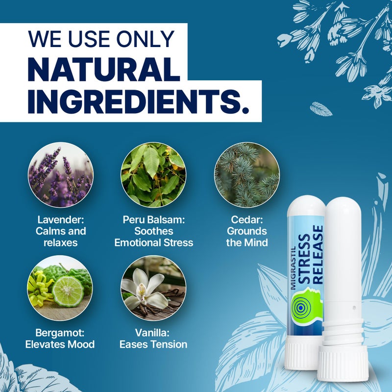 Basic Vigor Migrastil Stress Release Inhaler 2-Pack, Calm Aromatherapy Formula, Natural Stress Relief with Peru Balsam and Other Essential Oils. Made in The USA. - Image 4